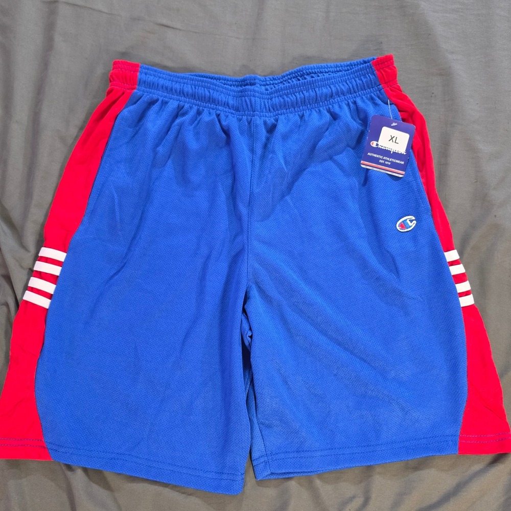 Champion Mens XL Blue Red Mesh Basketball Shorts Athletic Gym NWT SM224